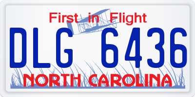 NC license plate DLG6436