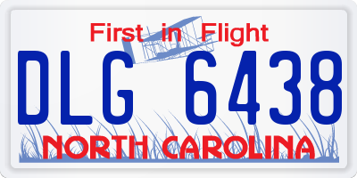 NC license plate DLG6438