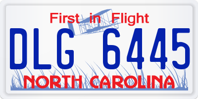 NC license plate DLG6445