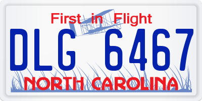 NC license plate DLG6467