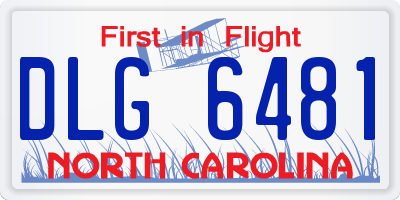 NC license plate DLG6481