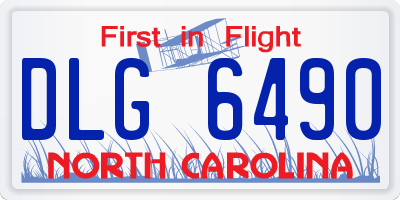 NC license plate DLG6490