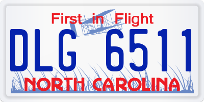 NC license plate DLG6511