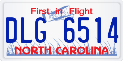 NC license plate DLG6514
