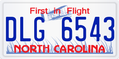 NC license plate DLG6543