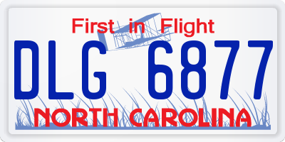 NC license plate DLG6877
