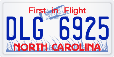 NC license plate DLG6925