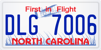 NC license plate DLG7006