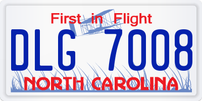 NC license plate DLG7008