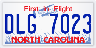 NC license plate DLG7023