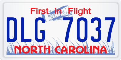 NC license plate DLG7037