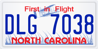 NC license plate DLG7038