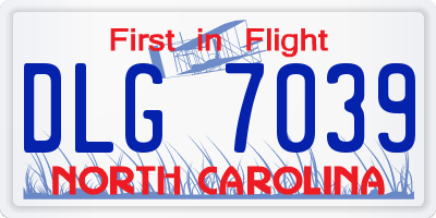 NC license plate DLG7039