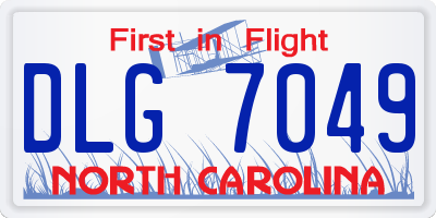NC license plate DLG7049