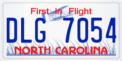 NC license plate DLG7054
