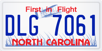 NC license plate DLG7061