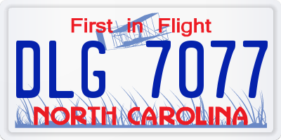 NC license plate DLG7077