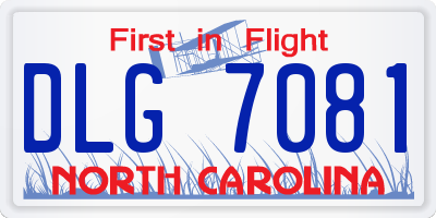 NC license plate DLG7081
