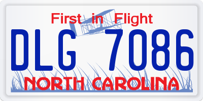 NC license plate DLG7086