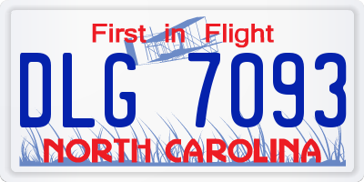 NC license plate DLG7093