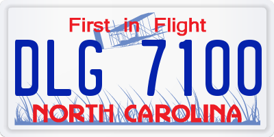 NC license plate DLG7100