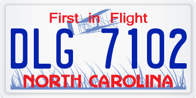 NC license plate DLG7102