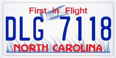 NC license plate DLG7118