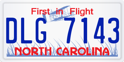 NC license plate DLG7143