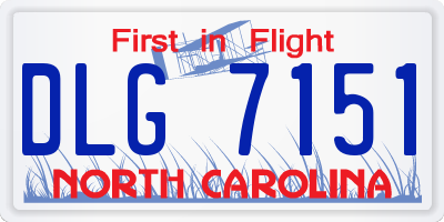 NC license plate DLG7151