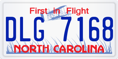 NC license plate DLG7168
