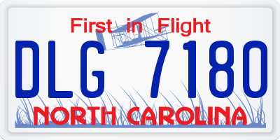 NC license plate DLG7180