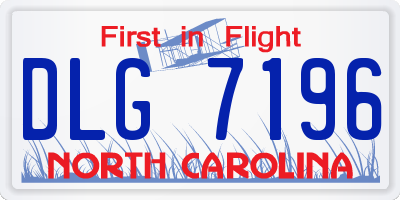 NC license plate DLG7196