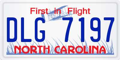NC license plate DLG7197