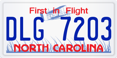 NC license plate DLG7203