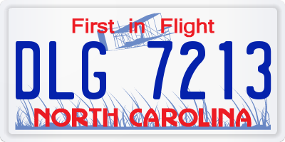 NC license plate DLG7213