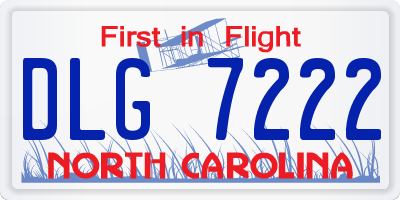 NC license plate DLG7222
