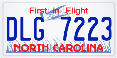 NC license plate DLG7223
