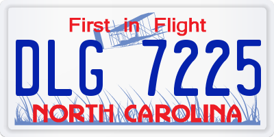 NC license plate DLG7225