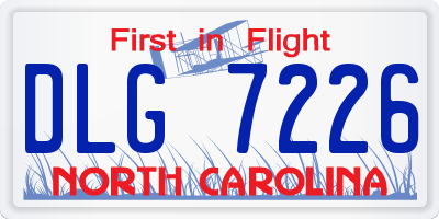 NC license plate DLG7226