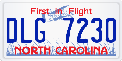 NC license plate DLG7230