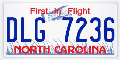 NC license plate DLG7236