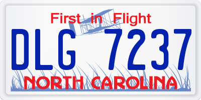 NC license plate DLG7237