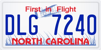 NC license plate DLG7240