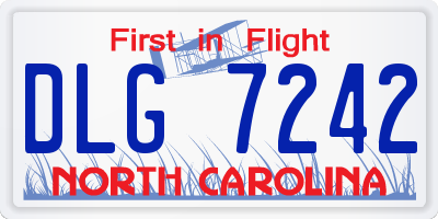 NC license plate DLG7242