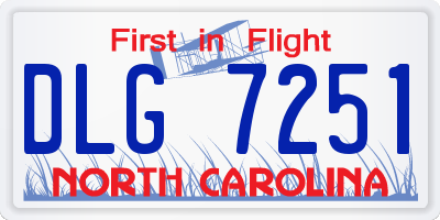 NC license plate DLG7251