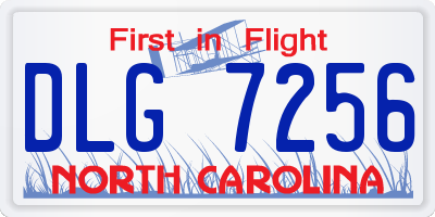 NC license plate DLG7256