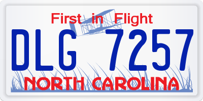 NC license plate DLG7257