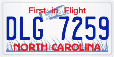 NC license plate DLG7259