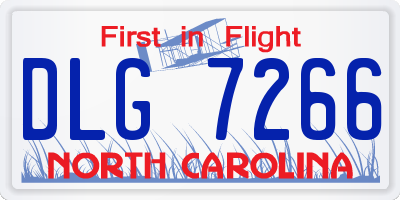 NC license plate DLG7266