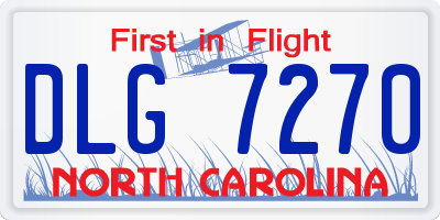 NC license plate DLG7270